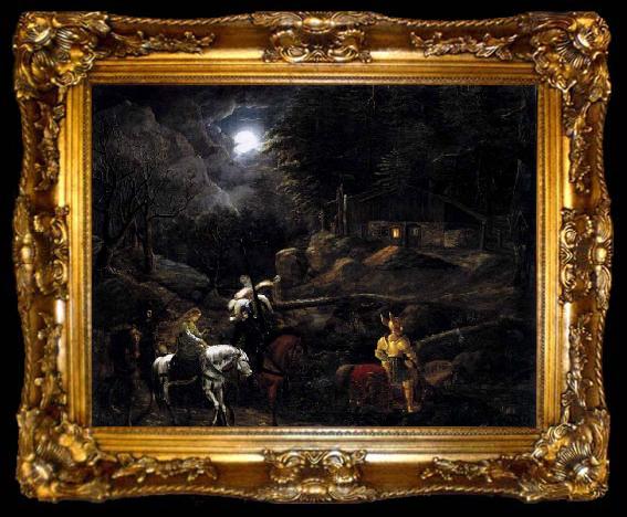 framed  Carl Philipp Fohr Knight before the Charcoal Burner-s Hut, ta009-2